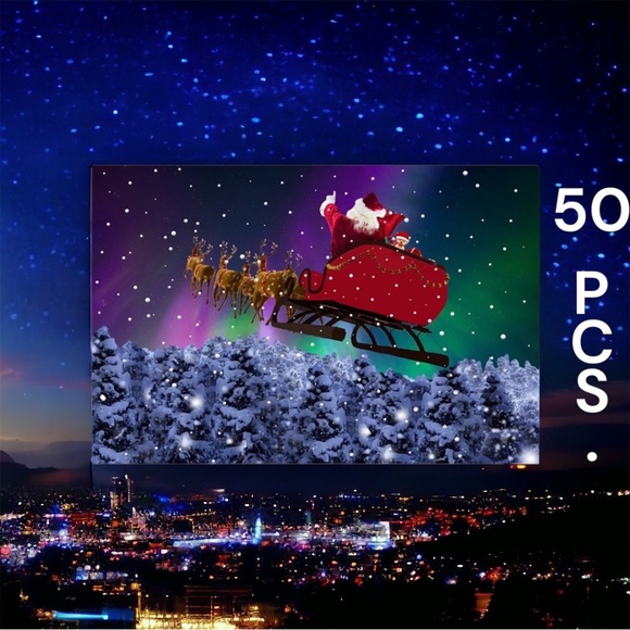 50 10X13  Poly Mailers Santa Aurora Borealis Christmas Envelopes PRICE IS FIRM - Picture 2 of 5